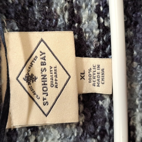 St. John's Bay Blue Heathered Long Fuzzy Open Cardigan. Size XL - Picture 7 of 7